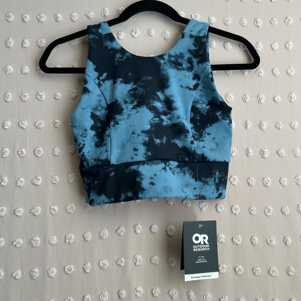 NWT Outdoor Research Women’s Vantage Printed Crop Top Olympic‎ Cloud Scape Sz XS